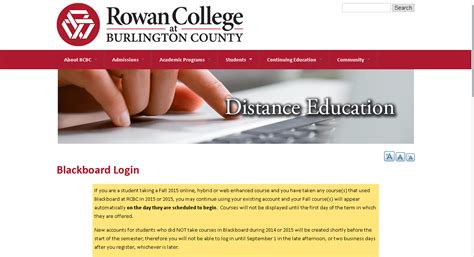 blackboard login rowan college